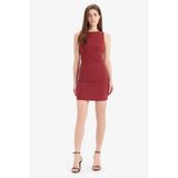 DeFacto Bordo Bengalin Mini Elbise, 38, E3975AX25SP, Bordo-BR248, Kadın