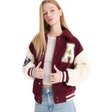 DeFacto Bordo Pelüş Bomber Ceket, S, E9838AX25WN, Bordo-BR210, Kadın