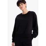 DeFacto Boxy Fit Basıc Sweatshirt, S, B8568AX25AU, Siyah, kadın