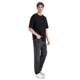 DeFacto Boxy Fit Baskılı Tişört, XS, D5871AX26SP, Siyah, Erkek