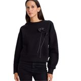 DeFacto Boxy Fit Bisiklet Yaka Aplike Kalın Sweatshirt, M, G7007AX25WN, Siyah-BK81, kadın