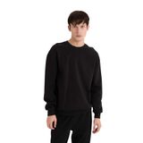 DeFacto Boxy Fit Bisiklet Yaka Basic Düz Pike Sweatshirt, XL, E1519AX25SP, Siyah-BK81, erkek