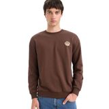 DeFacto Boxy Fit Bisiklet Yaka Baskılı Sweatshirt, L, E6433AX25AU, Kahve-BN539, erkek