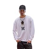DeFacto Boxy Fit Bisiklet Yaka Baskılı Sweatshirt, L, E9331AX25AU, Beyaz-WT34, erkek
