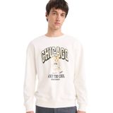 DeFacto Boxy Fit Bisiklet Yaka Baskılı Sweatshirt, M, E6430AX25AU, Ekru-ER105, erkek