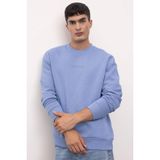 DeFacto Boxy Fit Bisiklet Yaka Baskılı Sweatshirt, S, 3124522, Mavi, erkek