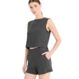DeFacto Boxy Fit Bisiklet Yaka Bürümcük Atlet, XL, F4439AX25SM, Antrasit-AR53, Kadın