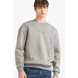 DeFacto Boxy Fit Bisiklet Yaka İçi Yumuşak Tüylü Baskılı Sweatshirt, L, X8282AZ25AU, Gri-GR171, erkek