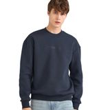 DeFacto Boxy Fit Bisiklet Yaka İçi Yumuşak Tüylü Baskılı Sweatshirt, XS, X8282AZ25AU, Lacivert-NV64, erkek