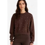 DeFacto Boxy Fit Bisiklet Yaka İşlemeli Sweatshirt, 2XL, G2153AX25WN, Kahve-BN341, kadın