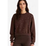 DeFacto Boxy Fit Bisiklet Yaka İşlemeli Sweatshirt, L, G2153AX25WN, Kahve-BN341, kadın