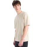 DeFacto Boxy Fit Bisiklet Yaka Kısa Kollu Tişört, M, D5482AX25SP, Bej-BG791, Erkek