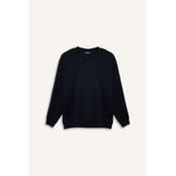 DeFacto Boxy Fit Büyük Beden Pike Sweatshirt Lacivert, 2XL, H1001AX26SP, Lacivert-NV64, erkek