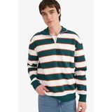 DeFacto Boxy Fit Dik Yaka Yarım Fermuarlı Çizgili Sweatshirt G5021AX25WN