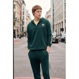 DeFacto Boxy Fit Kapüşonlu Baskılı Sweatshirt, L, F8659AX26SP, Yeşil-GN465, erkek