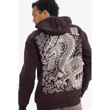 DeFacto Boxy Fit Kapüşonlu Baskılı Sweatshirt, M, F8188AX26SP, Kahve-BN337, erkek