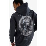 DeFacto Boxy Fit Kapüşonlu Sırt Baskılı Sweatshirt F2109AX25AU - Antrasit-AR206