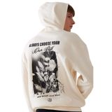 DeFacto Boxy Fit Kapüşonlu Sırt Baskılı Sweatshirt, S, C7047AX24AU, Ekru-ER137, erkek