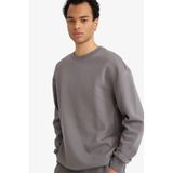 Defacto Boxy Fit Pike Sweatshirt, S, E1519AX26SP, Gri, Erkek