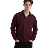 DeFacto Boxy Fit Polo Yaka Sweatshirt, M, G6475AX25WN, Bordo-BR230, erkek