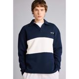 DeFacto Boxy Fit Polo Yaka Sweatshirt, M, H5225AX26SP, Lacivert-NV253, erkek