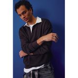 Defacto Boxy Fit Polo Yaka Sweatshirt, S, E6523AX25AU, Kahve, Erkek