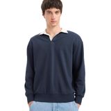 DeFacto Boxy Fit Polo Yaka Sweatshirt, S, E6523AX25AU, Lacivert-NV64, erkek