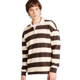DeFacto Boxy Fit Polo Yaka Waffle Sweatshirt, L, E8440AX26SP, Kahve, erkek