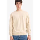 DeFacto Boxy Fit Rahat Kesim Bisiklet Yaka Düğmeli Sweatshirt, XL, F0118AX25AU, Bej-BG359, erkek