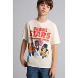 DeFacto Brawl Stars New Regular Fit Bisiklet Yaka Kısa Kollu Tişört Erkek Çocuk, 9/10 Yaş (140cm), G8946A826SM, Ekru, Erkek Çocuklar