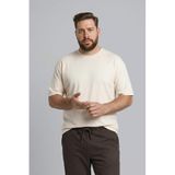 DeFacto Büyük Beden Boxy Fit Kısa Kollu Tişört, 5XL, H0997AX26SP, Ekru-ER137, Erkek