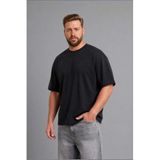 DeFacto Büyük Beden Boxy Fit Kısa Kollu Tişört Siyah, 5XL, H0997AX26SP, Siyah-BK81, Erkek