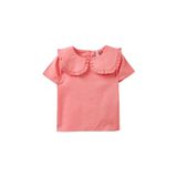 DeFacto Büyük Yaka Keten Karışımlı Kısa Kollu Gömlek Kız Bebek, 12-18 AY, H4253A526SM, Pembe-PN682, Kız bebek