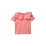 DeFacto Büyük Yaka Keten Karışımlı Kısa Kollu Gömlek Kız Bebek, 2-3 Yaş, H4253A526SM, Pembe-PN682, Kız bebek