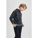 DeFacto C0355A823CW AR153 Oversize Fit Kapüşonlu Desenli Erkek Çocuk Sweatshirt