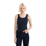 DeFacto C9826AXNS NV42 Lacivert Slim Fit U Yaka Basic Ribana Kadın Atlet