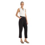 DeFacto Carrot Fit Cep Detaylı Yüksek Bel Düz Paça Gabardin Pantolon, 36, F7446AX25AU, Siyah-BK81, Kadın