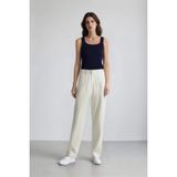 DeFacto Carrot Fit Crop Klasik Kumaş Pantolon Fermuarlı Yüksek Bel Basic Düz Dar Paça, 40, C2466AX25SP, Ekru, Kadın