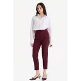 DeFacto Carrot Fit Fermuarlı Yüksek Bel Dar Paça Crop Pantolon, 42, C2466AX25AU, Bordo, Kadın