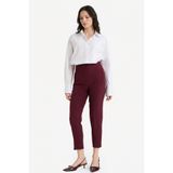 DeFacto Carrot Fit Fermuarlı Yüksek Bel Dar Paça Crop Pantolon, 44, C2466AX25AU, Bordo, Kadın