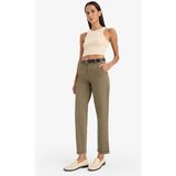DeFacto Carrot Fit Kemerli Gabardin Pantolon Cepli Yüksek Bel Düz Paça D7413AX25SM - Haki-KH260 - 34