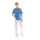 DeFacto Carrot Fit Standart Paça Keten Görünümlü Pantolon Erkek Çocuk, 7-8 Yaş, E5828A825SMER238, Ekru, Erkek Çocuk