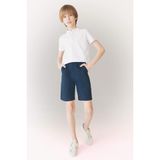 DeFacto Cepli Basic Düz Gabardin Şort Erkek Çocuk, 5/6 Yaş (116cm), C2955A825SM, Lacivert, Erkek Çocuk