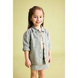 DeFacto Cepli Gabardin Uzun Kollu Gömlek Kız Bebek, 9-12 Ay, B9654A524SP, Yeşil-GN1102, Kız bebek
