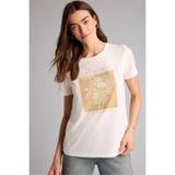 DeFacto Çiçekli Ekru Kadın T-Shirt H2356AX/ER105