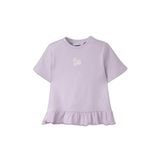 DeFacto Çiçekli Fitilli Kaşkorse Tişört Kız Bebek, 9-12 Ay, H2998A526SM, Mor-PR77, Kız bebek