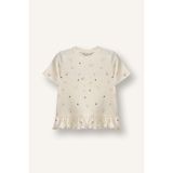 Defacto Çiçekli Fitilli Kaşkorse Tişört Kız Bebek, H2999A526SM, Beyaz, 18-24 Ay (92cm)