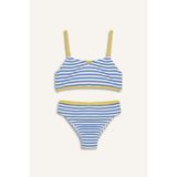 DeFacto Çizgili Bikini Takımı Kız Çocuk, 5-6 Yaş, E5131A825HS, Mavi-BE194, Kız Çocuklar