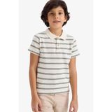 DeFacto Çizgili Ekru Erkek Çocuk Polo Yaka T-shirt G6731A8/ER105