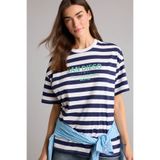 DeFacto Çizgili Ekru Kadın T-Shirt H2359AX/ER105